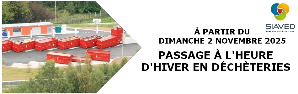 Bandeau Horaires d'hiver déchèteries