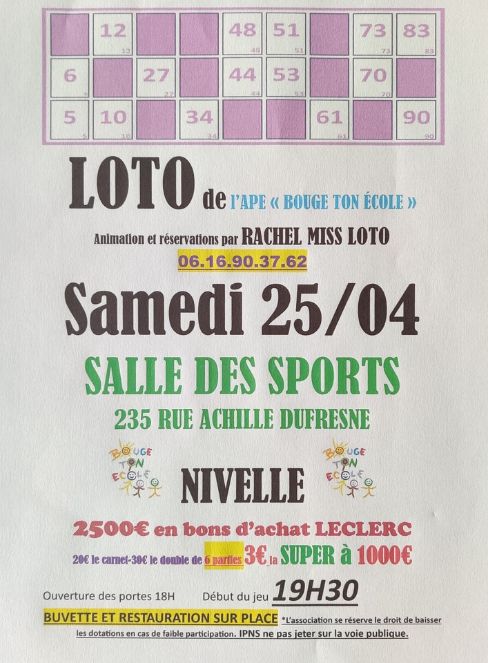 Affiche loto BTE