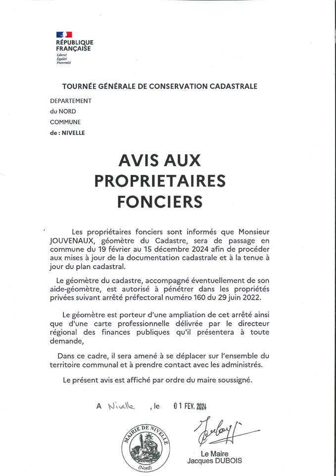 Avis Propriétaires Fonciers