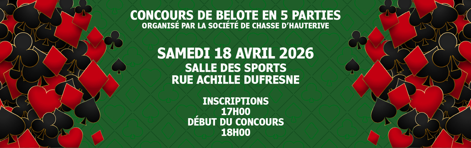 Bandeau Concours de Belote - Chasse Hauterive