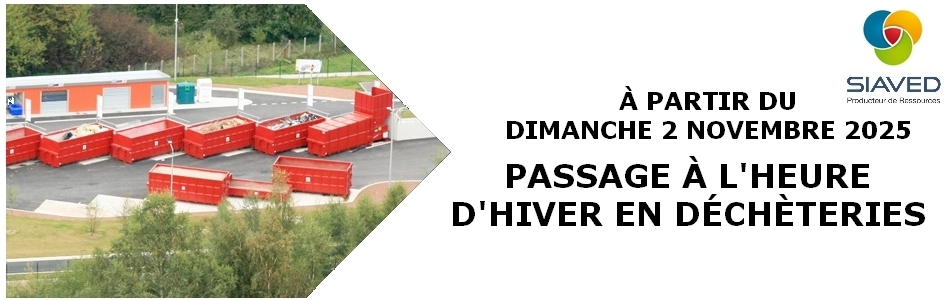 Bandeau Horaires d'hiver déchèteries