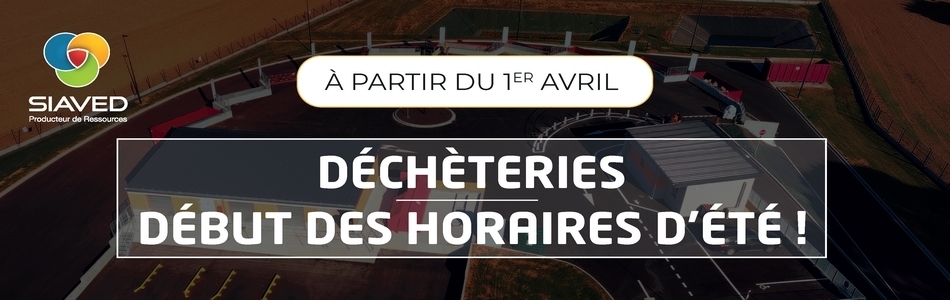 Bandeau Horaires Déchèteries Été 2026
