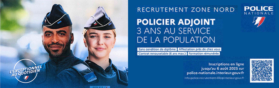 Bandeau Recrutement Policiers Adjoints