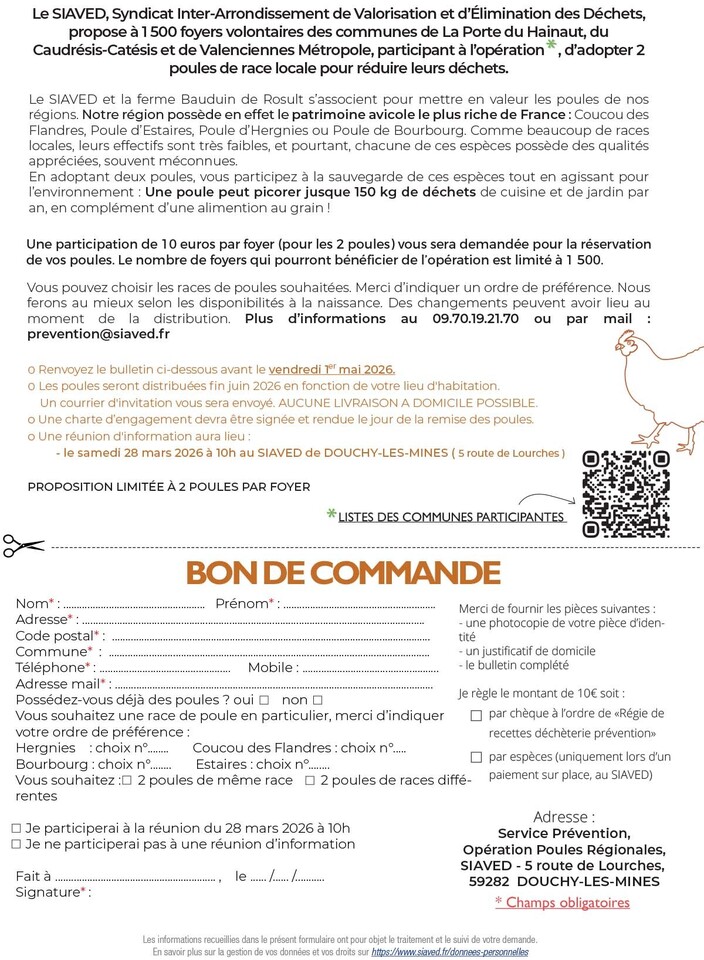 Bon de commande Poules 2026 Verso