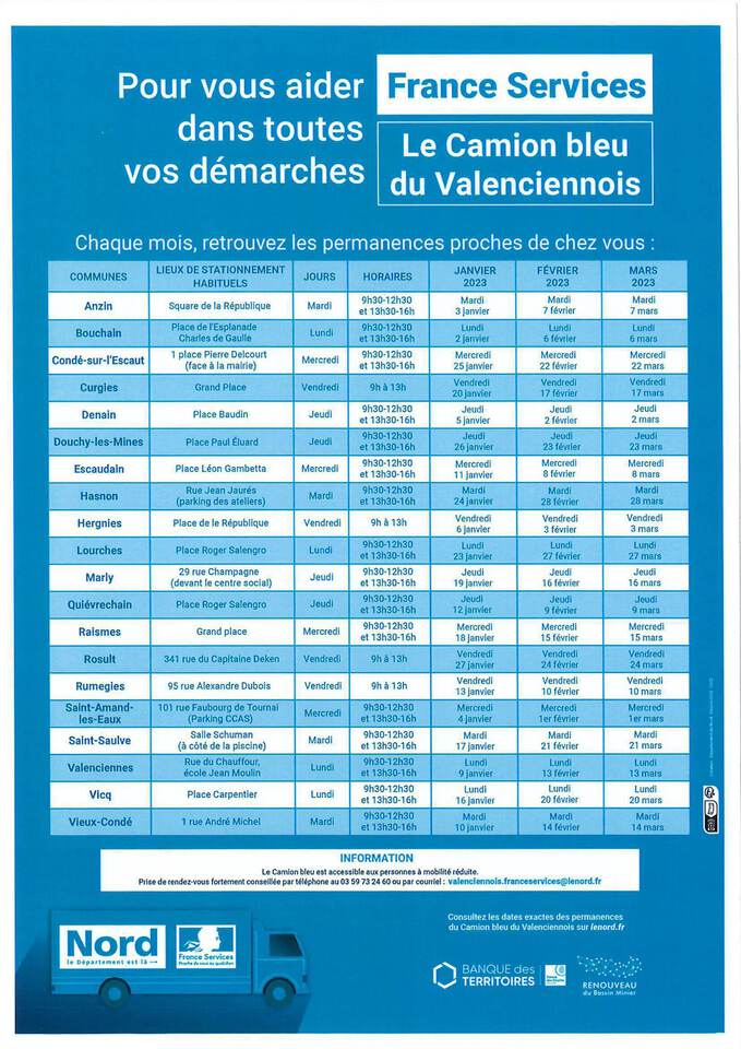 Calendrier Camion Bleu