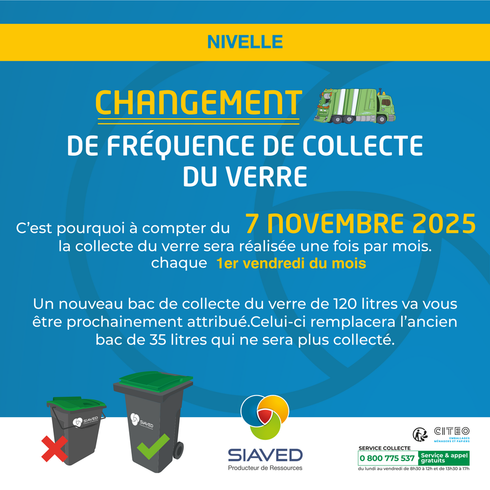 Changement fréquence de collecte du verre